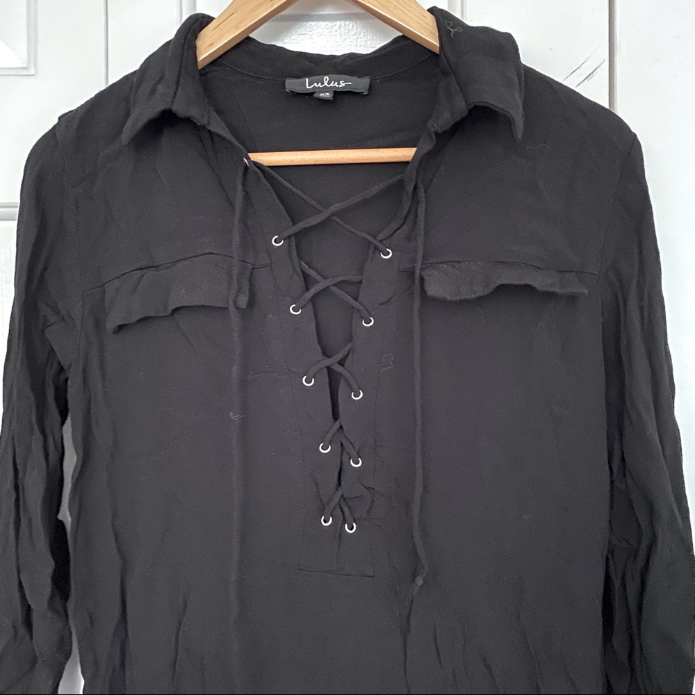 LULUS lace up blouse